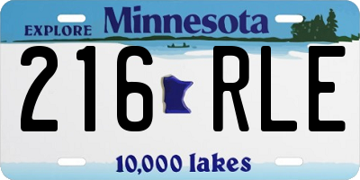 MN license plate 216RLE