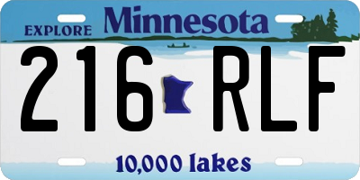 MN license plate 216RLF