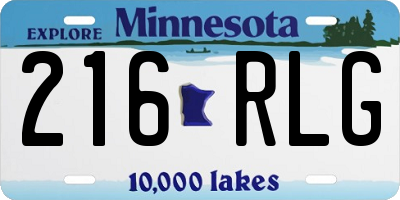 MN license plate 216RLG