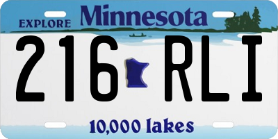 MN license plate 216RLI