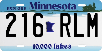 MN license plate 216RLM