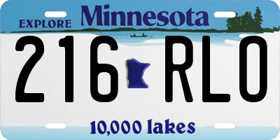 MN license plate 216RLO