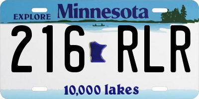 MN license plate 216RLR