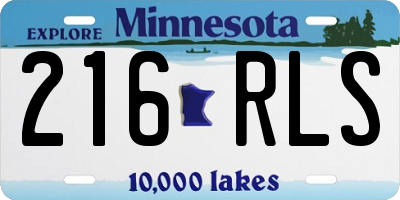 MN license plate 216RLS