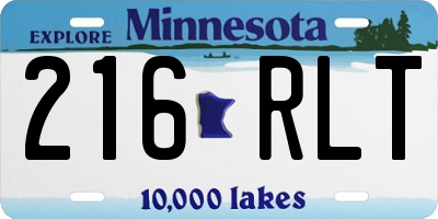 MN license plate 216RLT