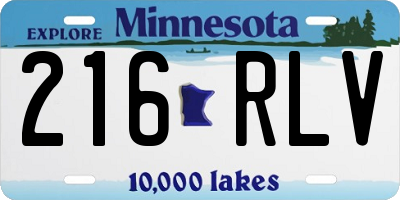 MN license plate 216RLV