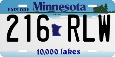 MN license plate 216RLW