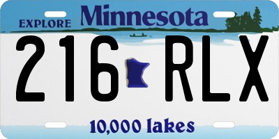 MN license plate 216RLX