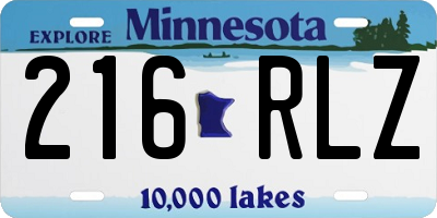 MN license plate 216RLZ