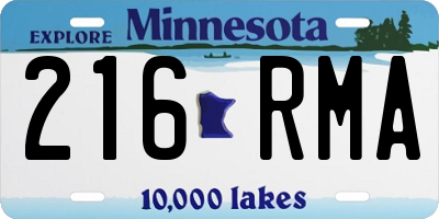 MN license plate 216RMA