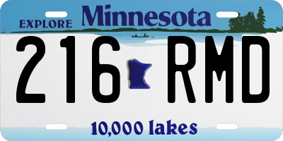 MN license plate 216RMD