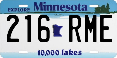 MN license plate 216RME