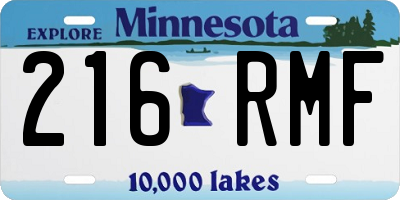 MN license plate 216RMF