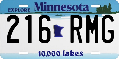 MN license plate 216RMG