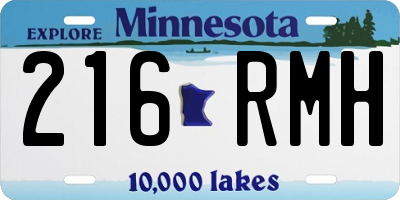 MN license plate 216RMH