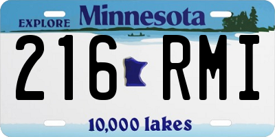 MN license plate 216RMI