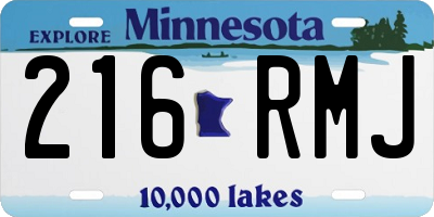 MN license plate 216RMJ
