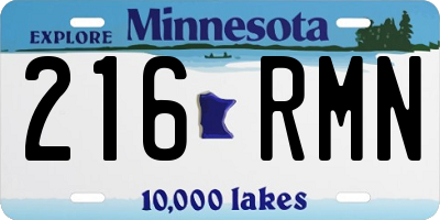 MN license plate 216RMN