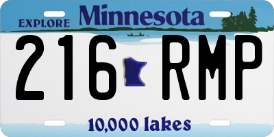 MN license plate 216RMP