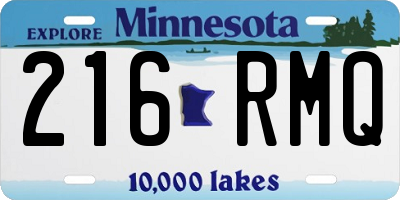 MN license plate 216RMQ