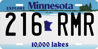 MN license plate 216RMR