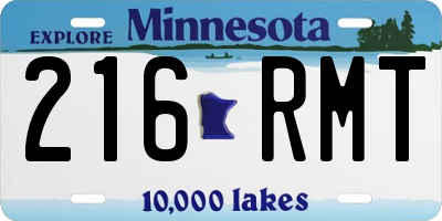 MN license plate 216RMT