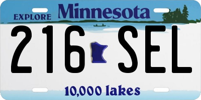 MN license plate 216SEL