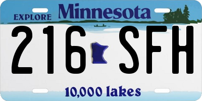 MN license plate 216SFH