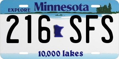 MN license plate 216SFS