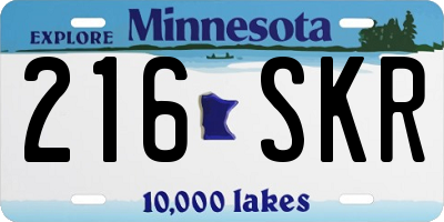 MN license plate 216SKR