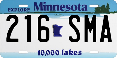 MN license plate 216SMA