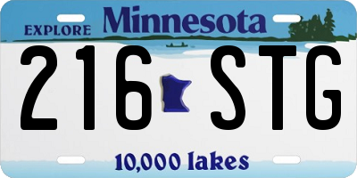 MN license plate 216STG