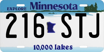 MN license plate 216STJ