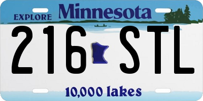 MN license plate 216STL
