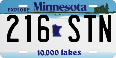 MN license plate 216STN