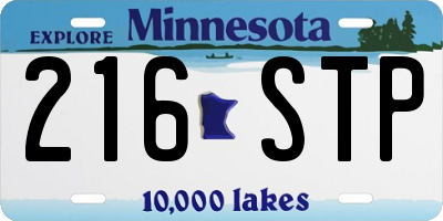 MN license plate 216STP