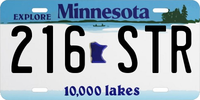 MN license plate 216STR