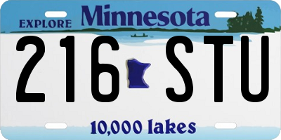 MN license plate 216STU