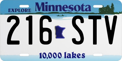 MN license plate 216STV