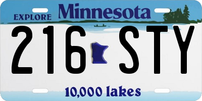 MN license plate 216STY
