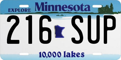 MN license plate 216SUP
