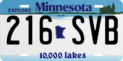 MN license plate 216SVB