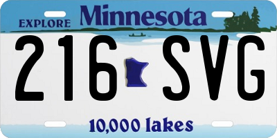 MN license plate 216SVG