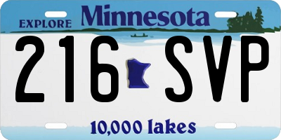 MN license plate 216SVP