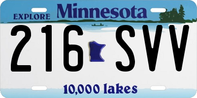 MN license plate 216SVV