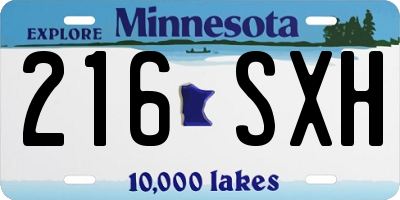 MN license plate 216SXH