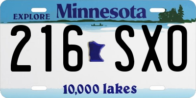 MN license plate 216SXO