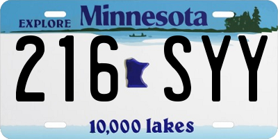 MN license plate 216SYY