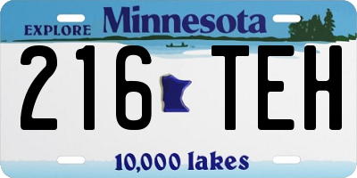 MN license plate 216TEH