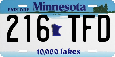 MN license plate 216TFD